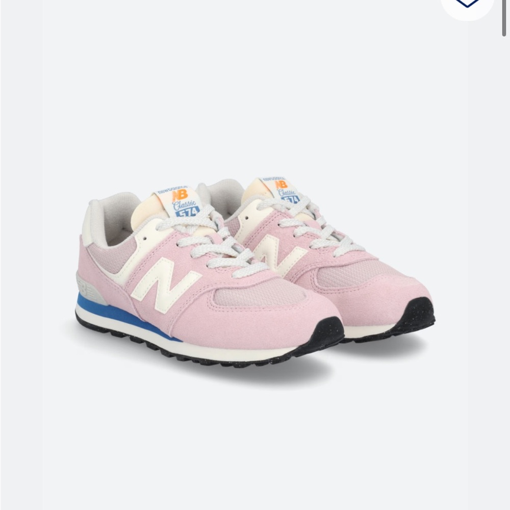 New Balance Kids' Light Pink and White Sneakers - Picture 3 of 3